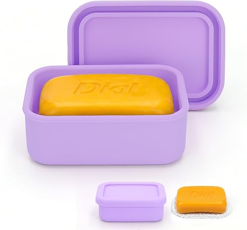 Miniatura 9 de Estuche de jabón de viaje de silicona a prueba de fugas con capa de drenaje, contenedor de jabón portátil compacto, soporte de jabón inastillable