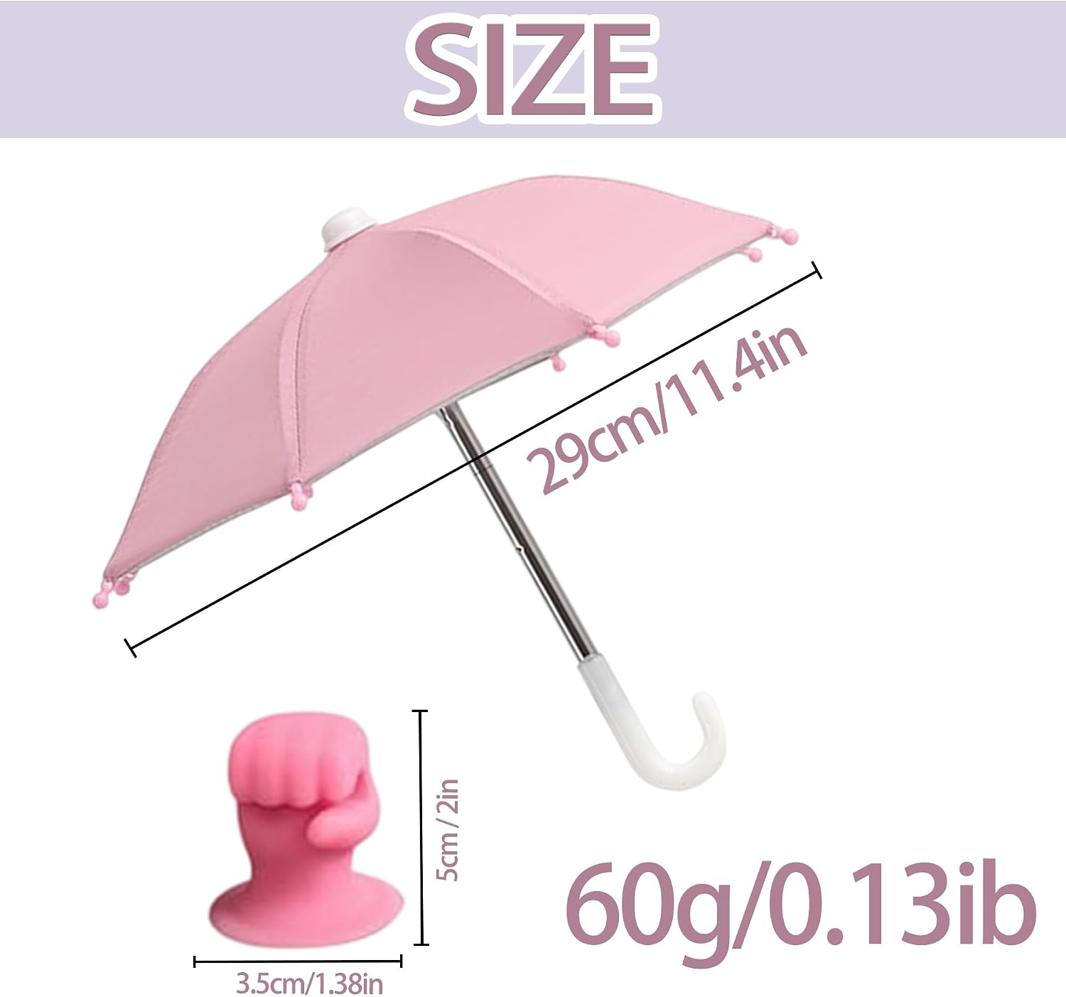 Phone Stand with UmbrellaSun Shade Cover, Portable Mini-Parasol for Outdoor