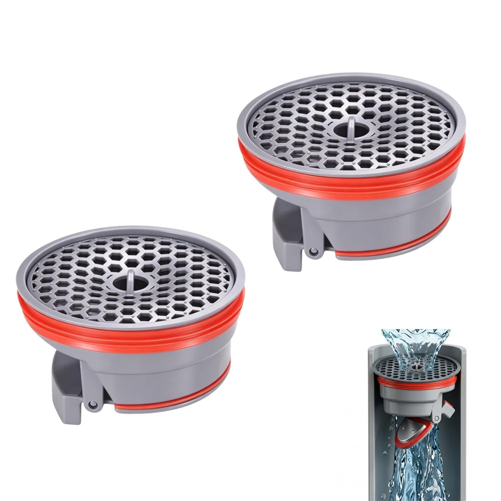Shower Floor Drain Backflow Preventer, 2Pcs Self-Closing Sewer Drain Core