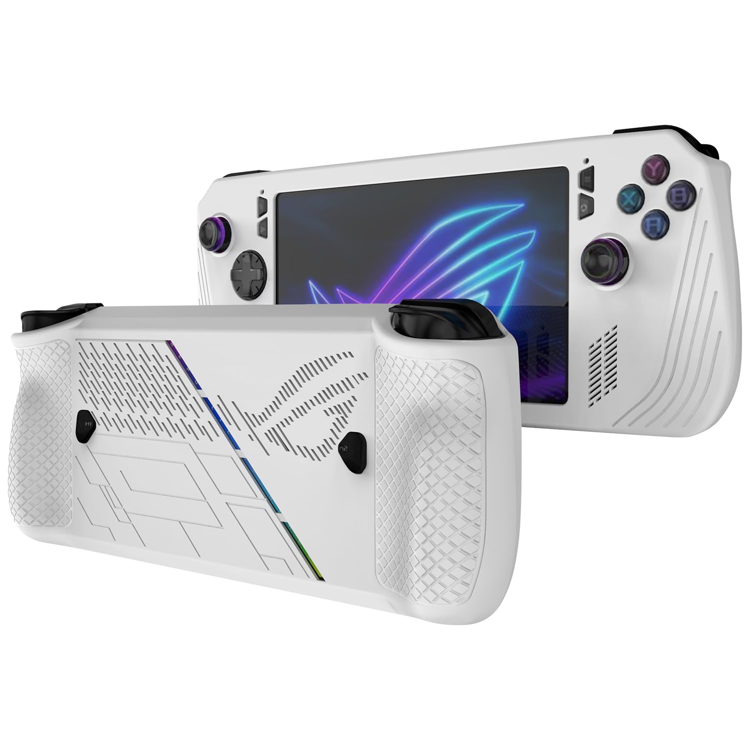 Miimall for ASUS ゲーミングPC ROG Ally X 保護ケース 2024 シリコン製 Rog Ally X 専用カバー ホワイト キズ防止 衝撃吸収 軽量 薄型 指紋防止 装着簡単 無臭 ROG Ally X ゲーム機用ポータブルソフトケース 白 ホワイト