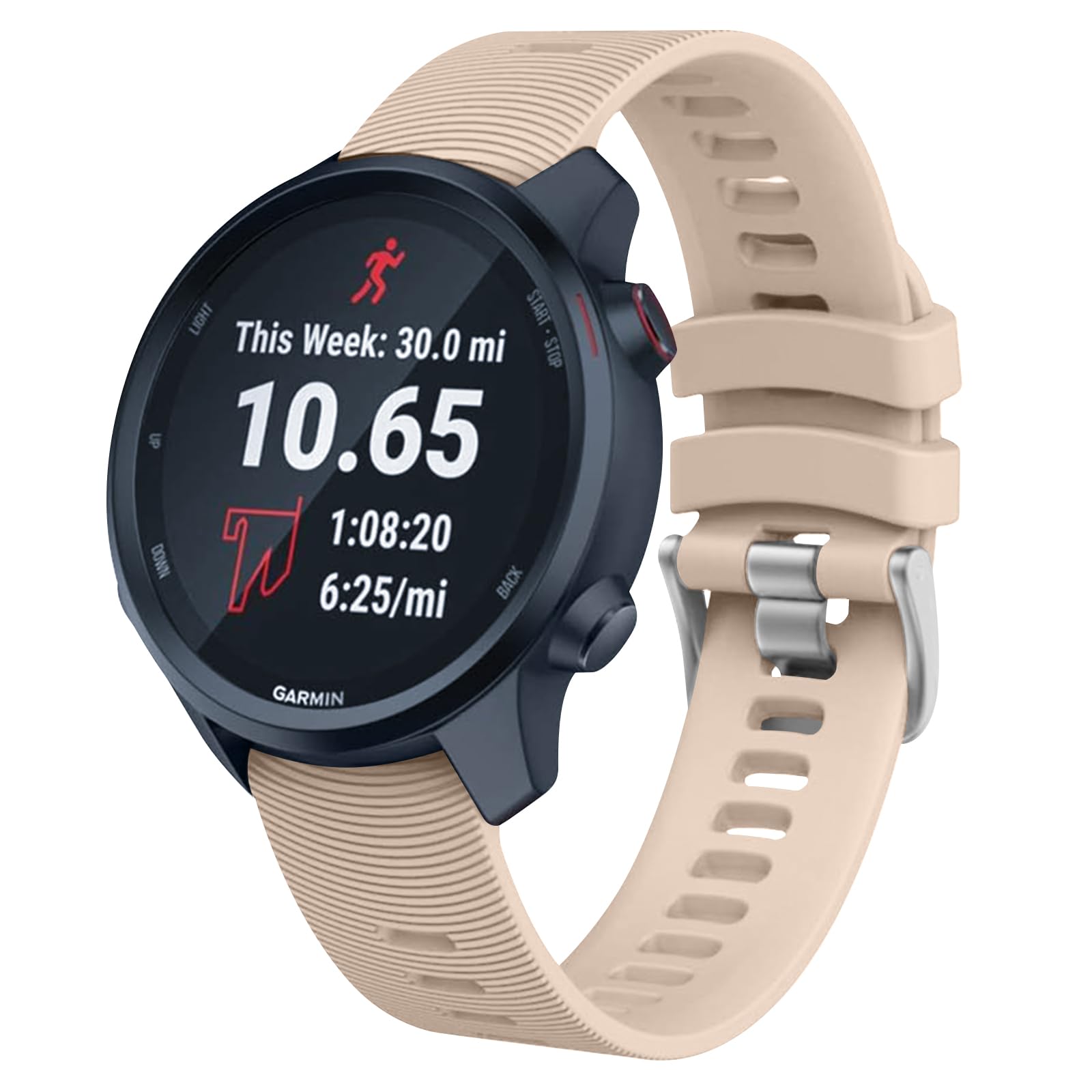 Soft Strap for Garmin Vivoactive 5/Vivomove 3/Vivomove HR/Venu Sq 2/Venu 2 Plus/Vivoactive 3 Music Strap, 20mm Silicone Replacement Band for Women Men (Milk Tea)