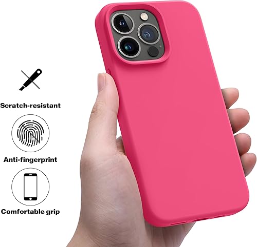 Miniatura 4 de OTOFLY Funda compatible con iPhone 13 Pro, silicona líquida delgada protectora a prueba de golpes con forro de microfibra antiarañazos, 6.1 pulgadas