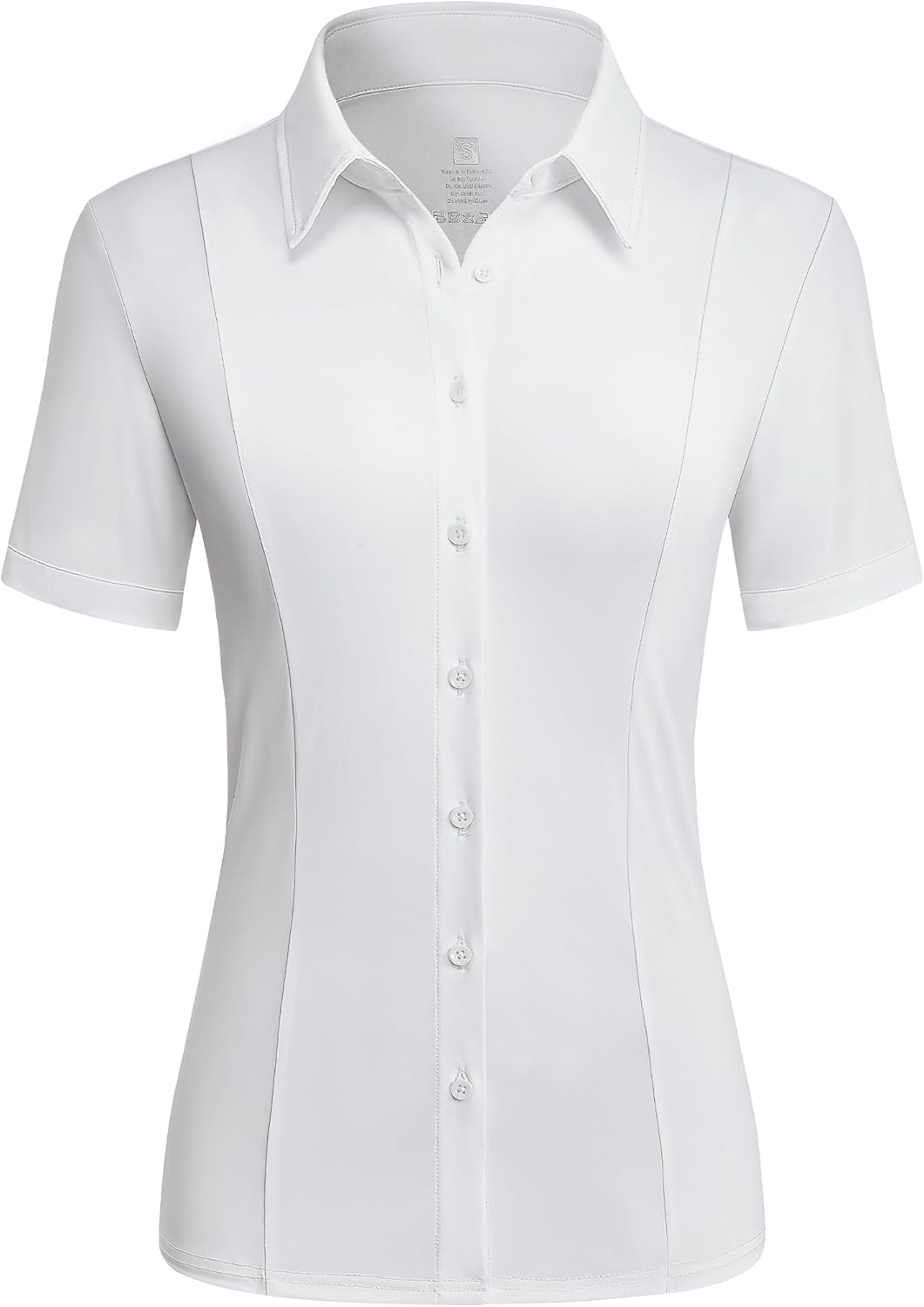 Button Down Shirts for Women Stretch Short Sleeve Dress Shirts for Women Collared W...