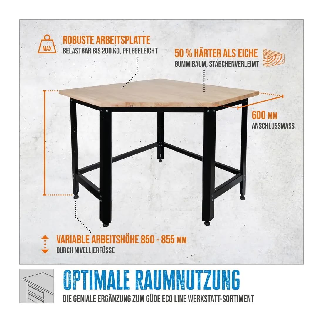 Güde Module d'angle pour établi GW 600E Eco Line Max. 200 kg