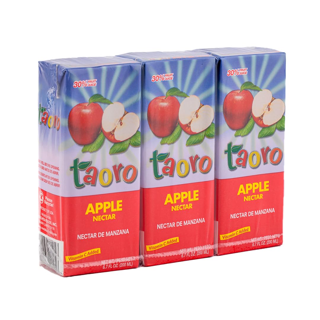 Taoro Apple Nectar - Rich Fruit Taste - 3 Pack 6.7 oz (Pack of 1)