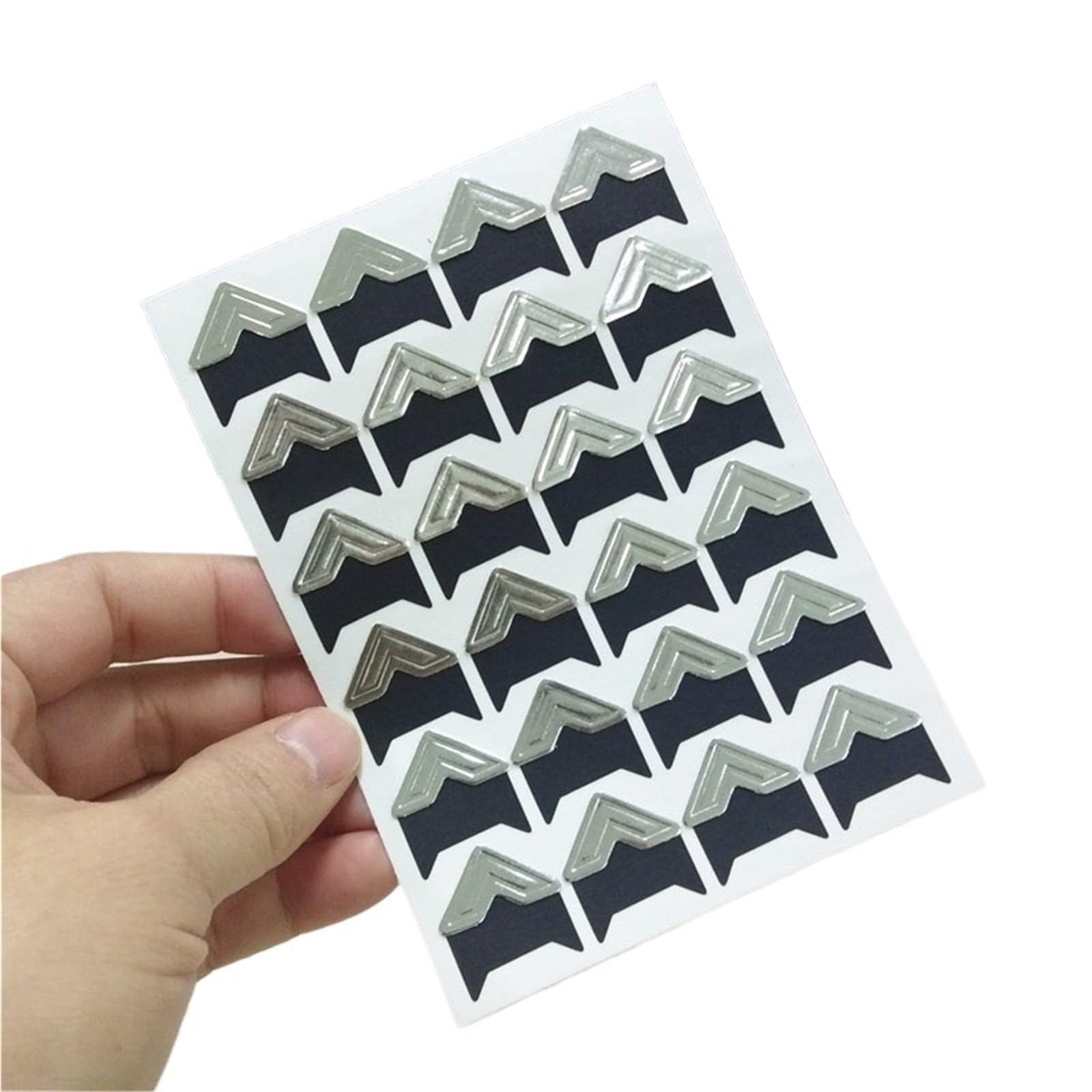 Gwyzax Self Adhesive Photo Corners 10Sheets Corner Stickers DIY Vintage Corner Kraft Paper Stickers Frame Scrapbook Self-Adhesive Photo Frame Corner Sticker(Silver)