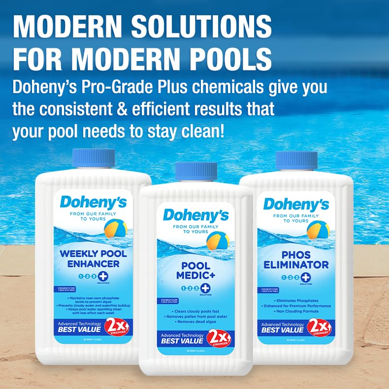 Image of Doheny's Pro-Grade Plus Pool Medic+ | Fast Acting Water Clarifier | Quickly Remove Contaminants to Clear Cloudy Pools Fast | Safe, Simple & Effective Solutions for All Swimming Pools, 1.5L