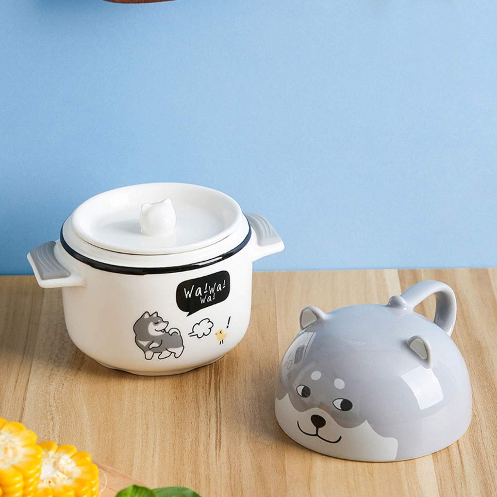Tazón de Cereal Cuencos de Porcelana con Asas for Sopa, Cereales, Cebolla francés Plato de Sopa vasijas de Barro Horno y Forma Microondas Lavavajillas Animal Tazones de Sopa para Cocina