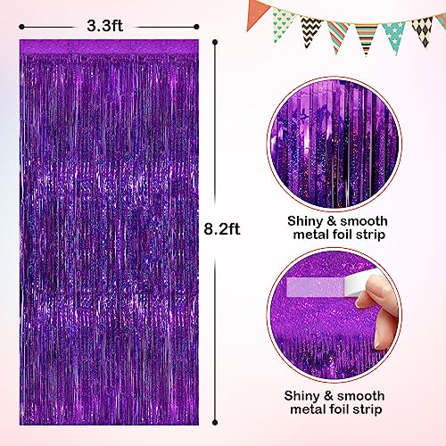 Cortina de aluminio morado láser de 1x2m para evitar paredes vacías 3