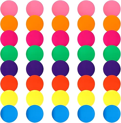 Tupalizy 40 calcomanías circulares de puntos de colores para el aula, gimnasio, deportes, ejercicio, clase de baile, fútbol, entrenamiento de