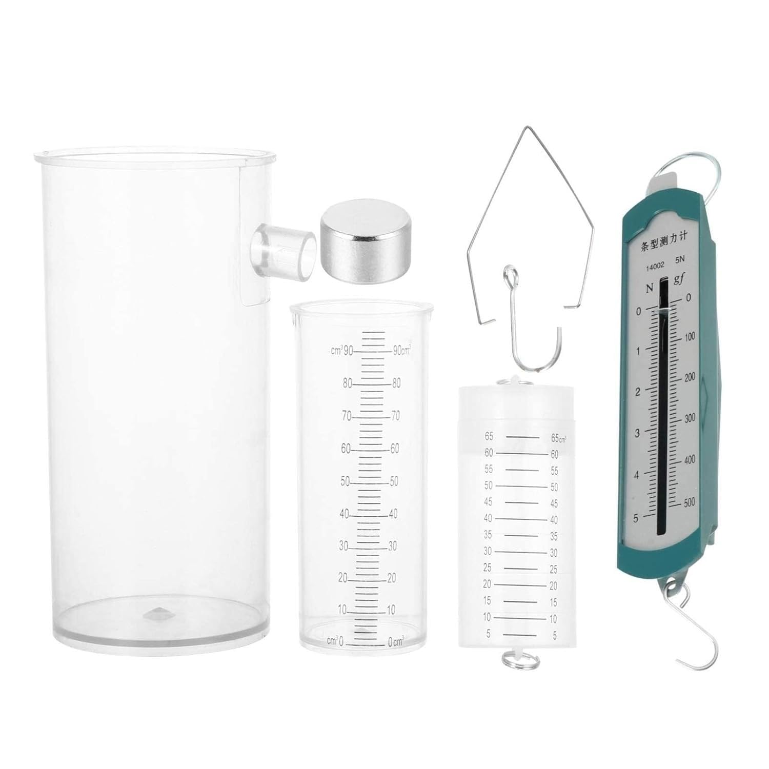 ZXYHLLGK Archimedes Principle Experiment Kit, Spring Dynamometer & Buoyancy Force Meter Set, Transparent Overflow Cup Combination Apparatus for Physics Mechanics Rule Verification