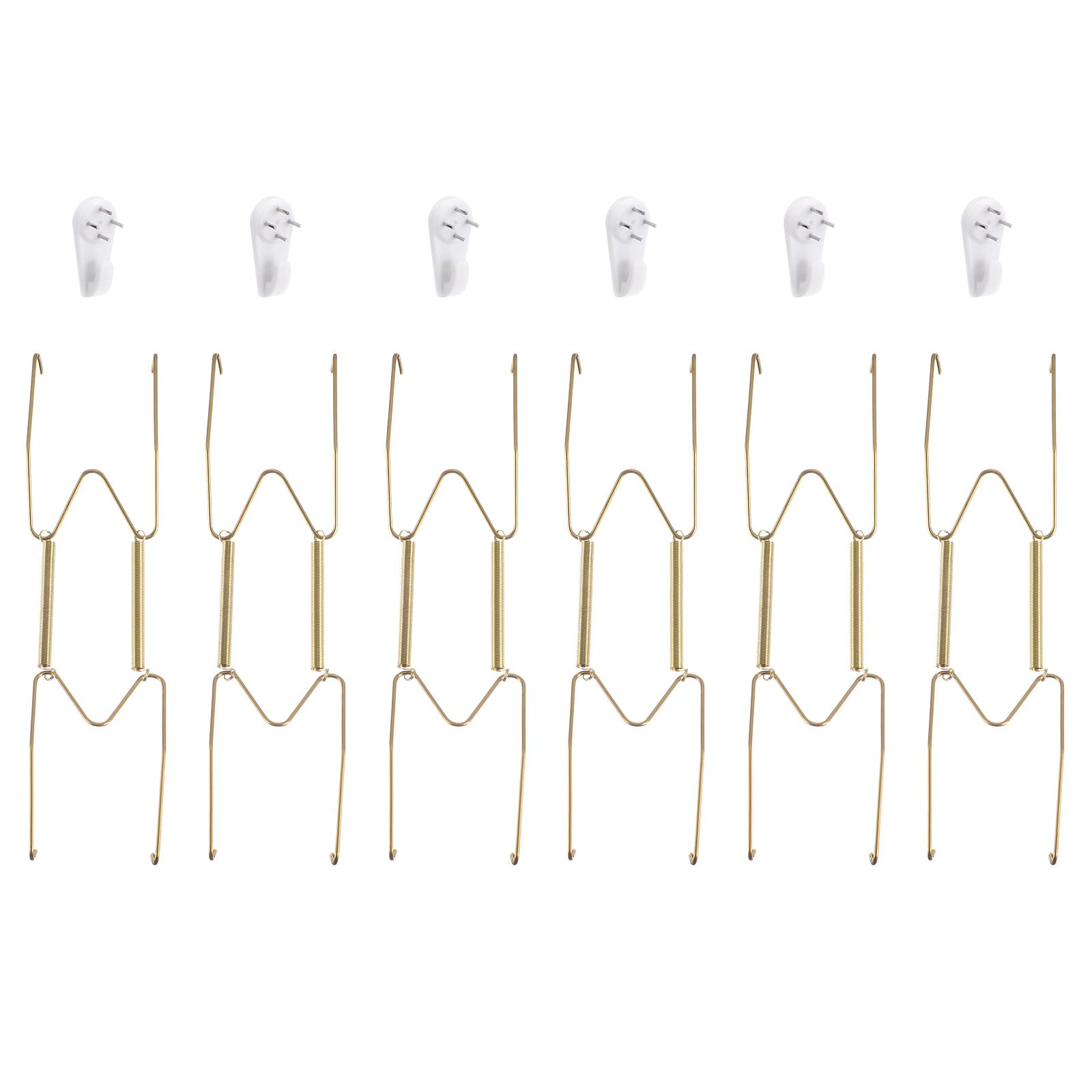 uxcell 6pcs Plate Hanger, 8 Inch Stainless Steel Invisible Wall Plate Hangers with Wall Decorative Hooks and Tip Protector for Decorative Plates and Art