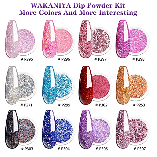 Dip Pulver Nagel Starter Kit, 8 Colors Pink Silver Glitter Dipping Powder Nails Set mit Bürste & Nagelfeile Nail Art… – Bild 3