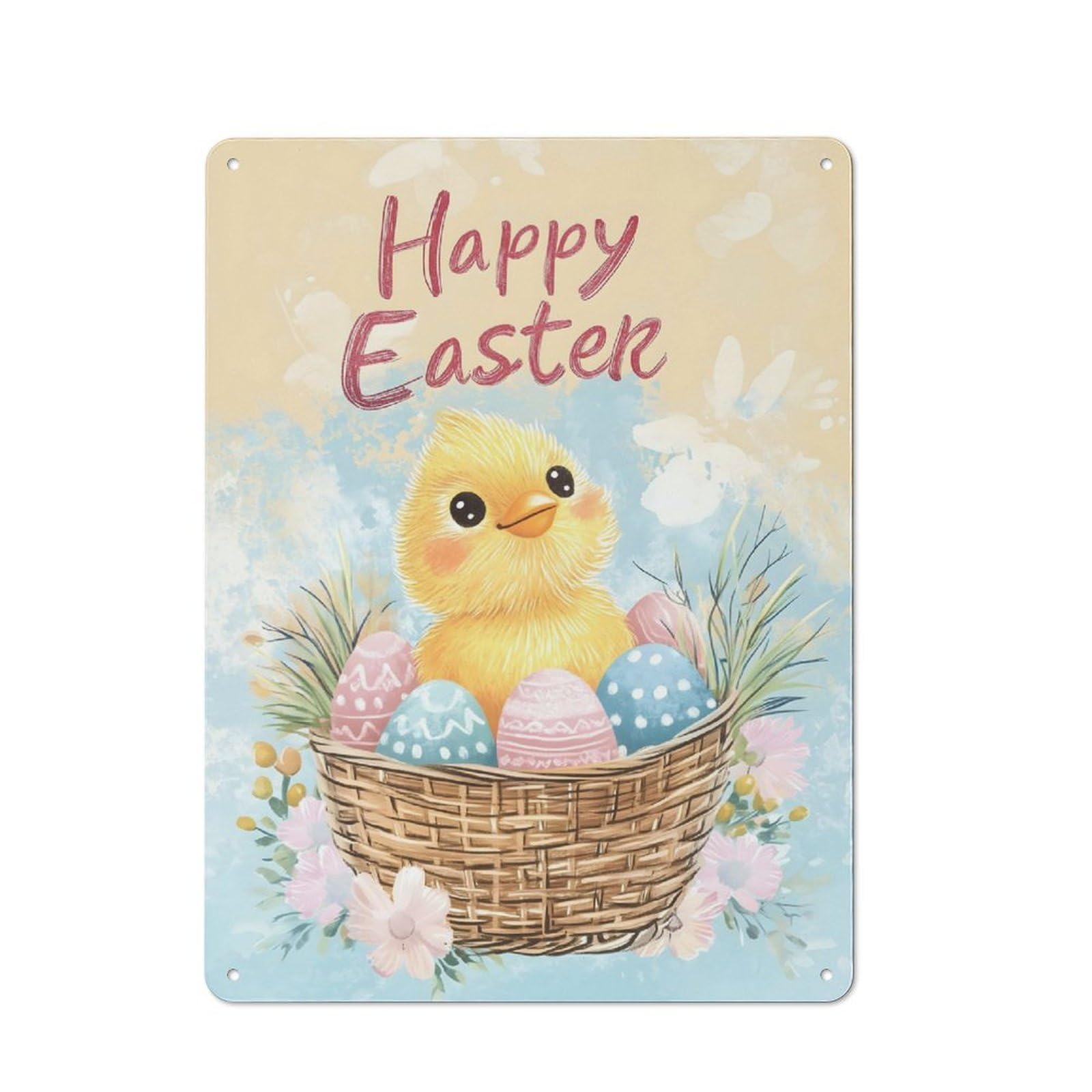 Junmoney Happy Easter Retro Tin Sign 40X30cm Featuring For Bar Or Restaurant, Suited To Wall Displays In Bars And Restaurants
