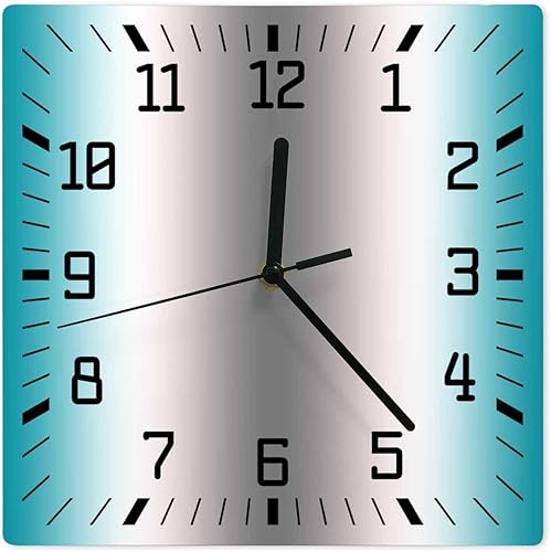 Miniatura 18 de Reloj de pared de madera blanco y negro degradado, silencioso, sin tictac, simple, abstracto, a rayas, estilo granja, cuadrado, funciona con pilas,