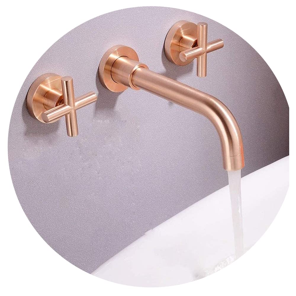 Robinet mural en acier inoxydable brossé pour un évier élégant