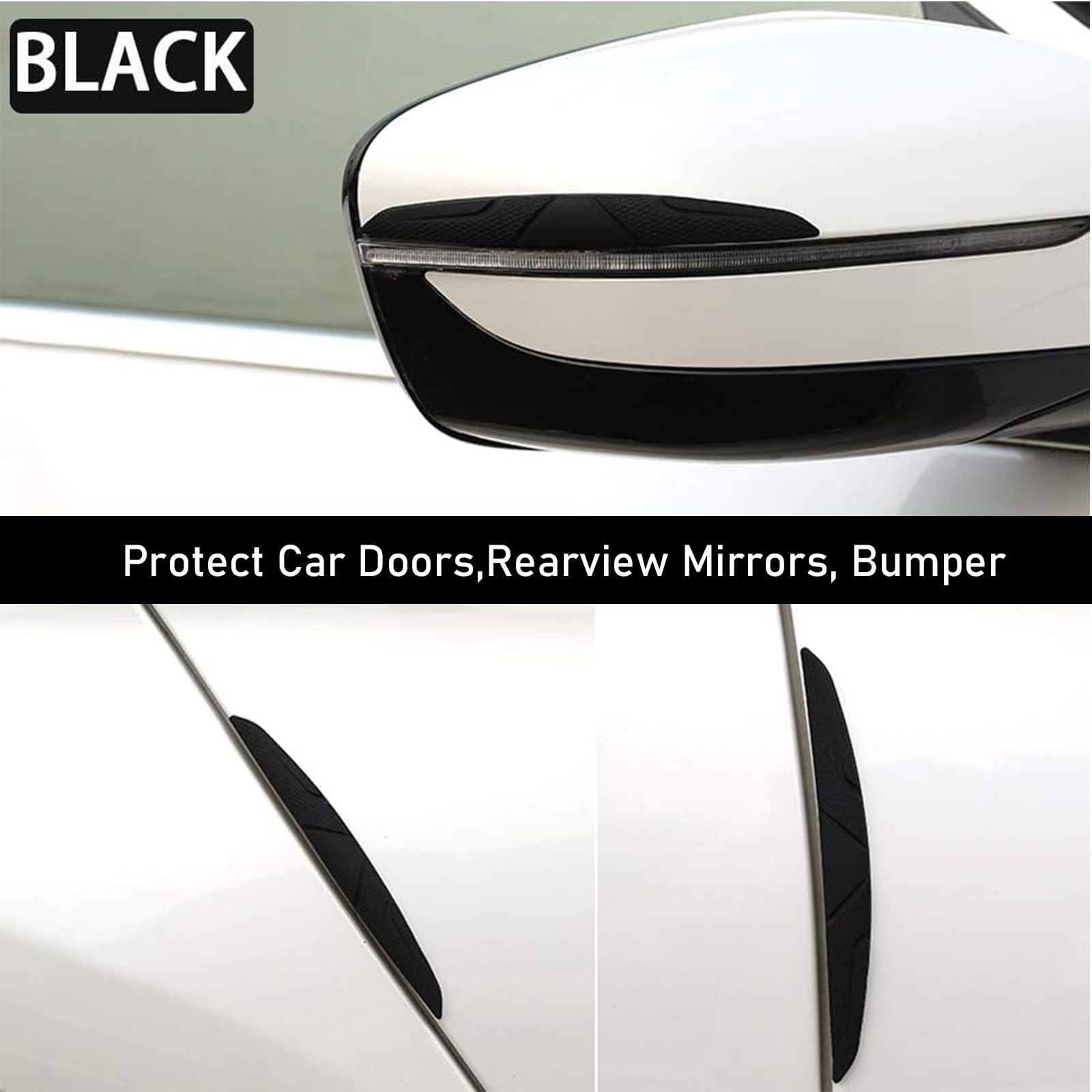 4 Pezzi Protezione Portiere Auto - Strisce Anticollisione In Silicone, Adesivo Antitraccia, Nero - Foto 10