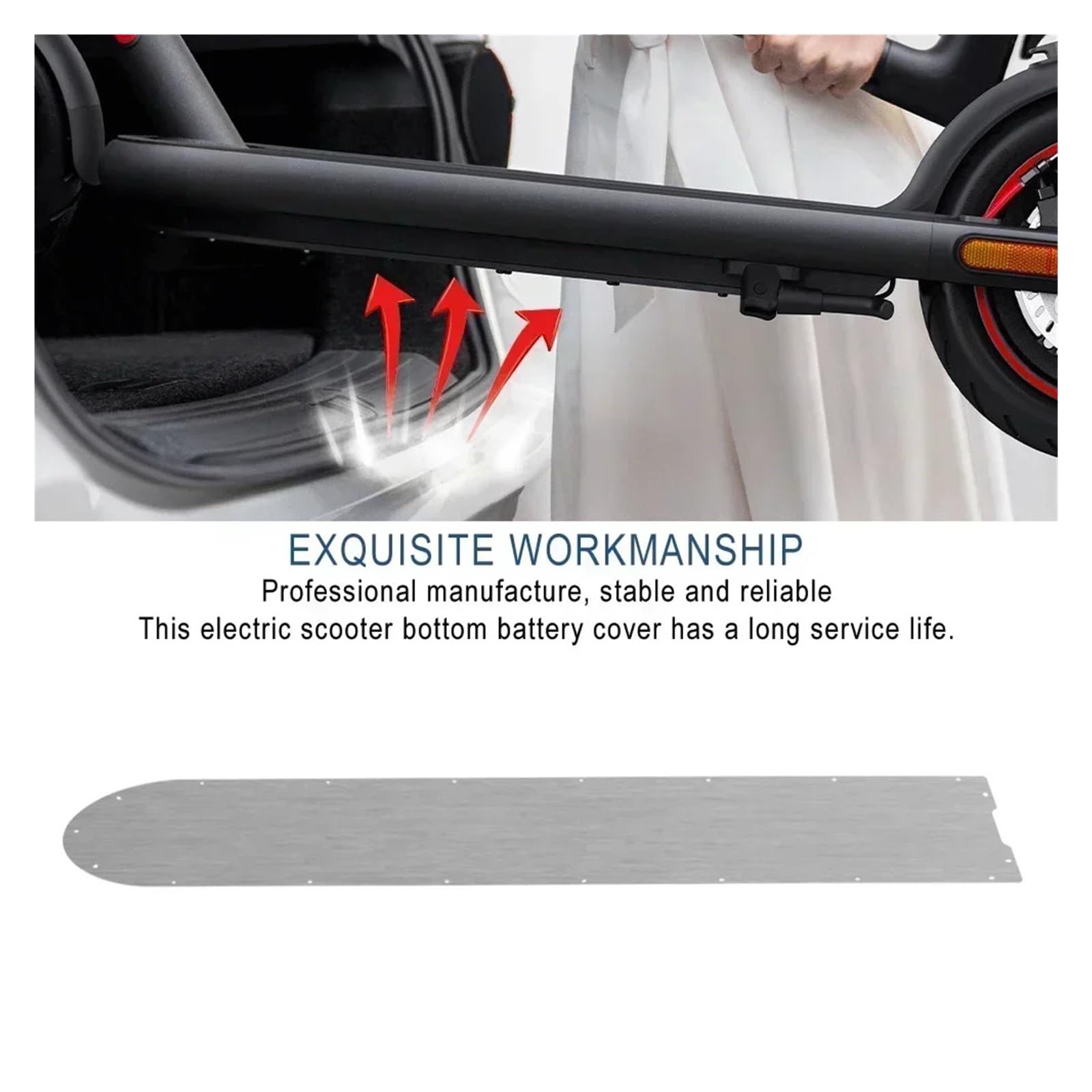 Coperchio Inferiore della Batteria in Acciaio Inossidabile Compatibile con la pedana Antiscivolo anticollisione for Monopattino Elettrico Xiaomi M365 1S PRO/4 PRO/Pro2(PRO PRO 2 Silver)