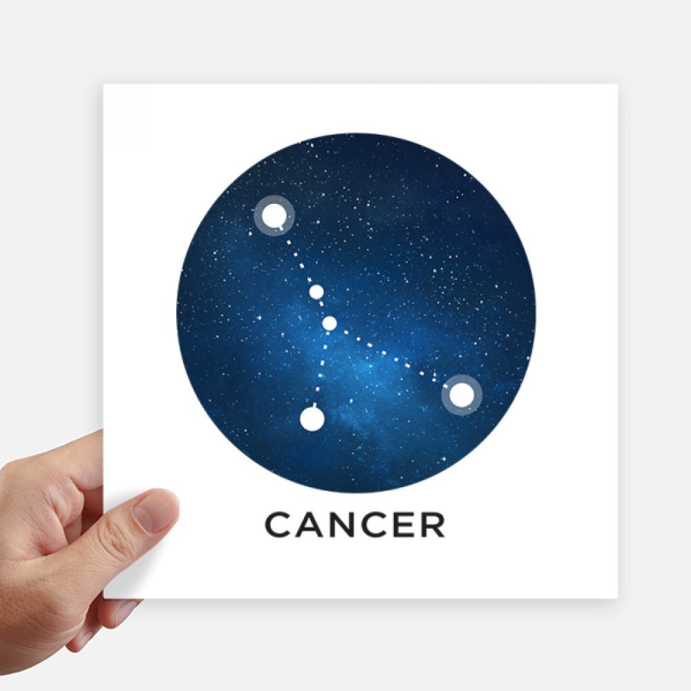 Autocollant carré Cancer de 20 cm lot de 4 stickers multicolores pour déco mur et ordinateur