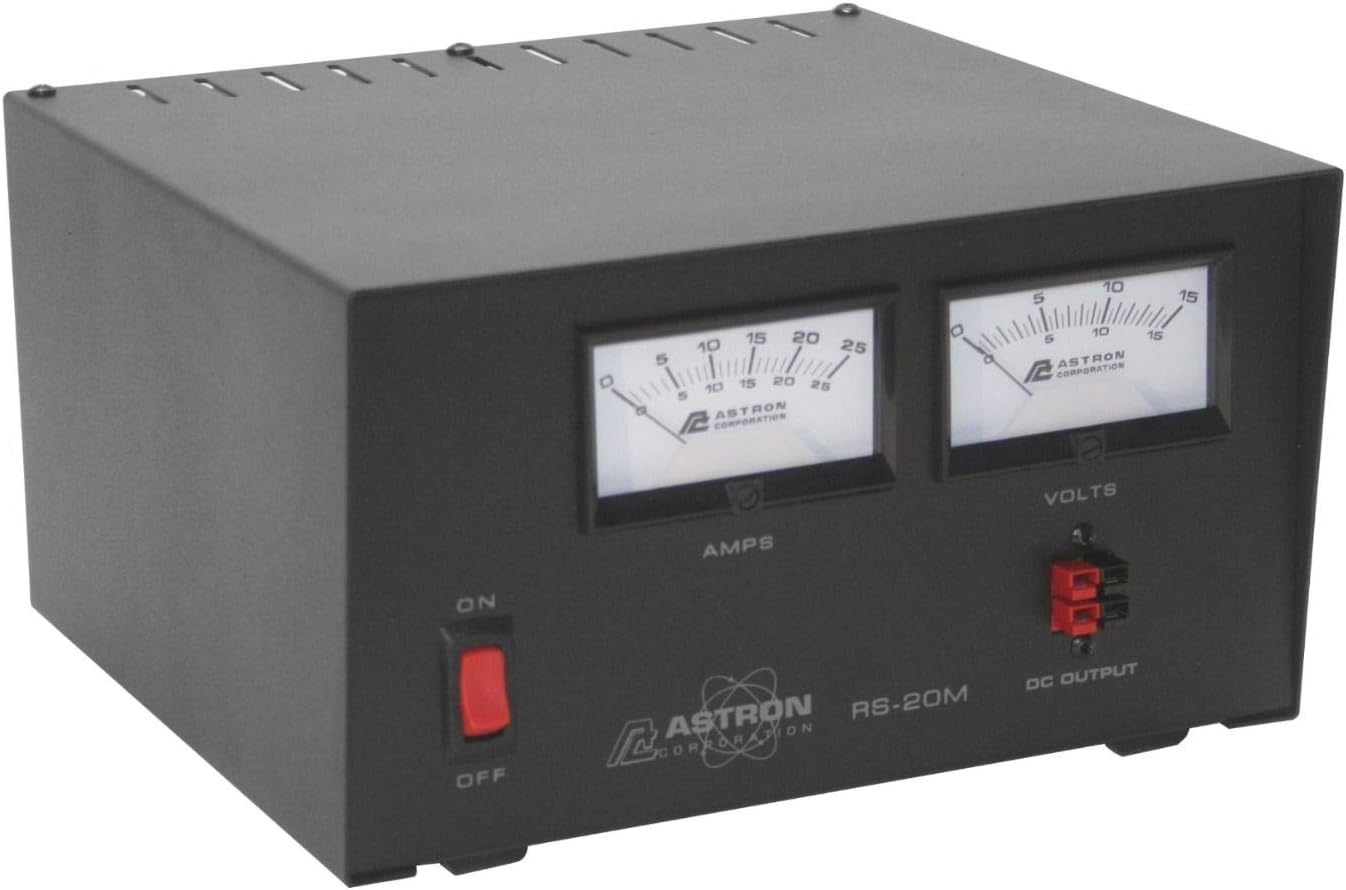 Astron RS-20M-AP Desktop 13.8VDC Linear Power Supply with Meters and Anderson Power Poles, 20A Peak, 16A Continuous