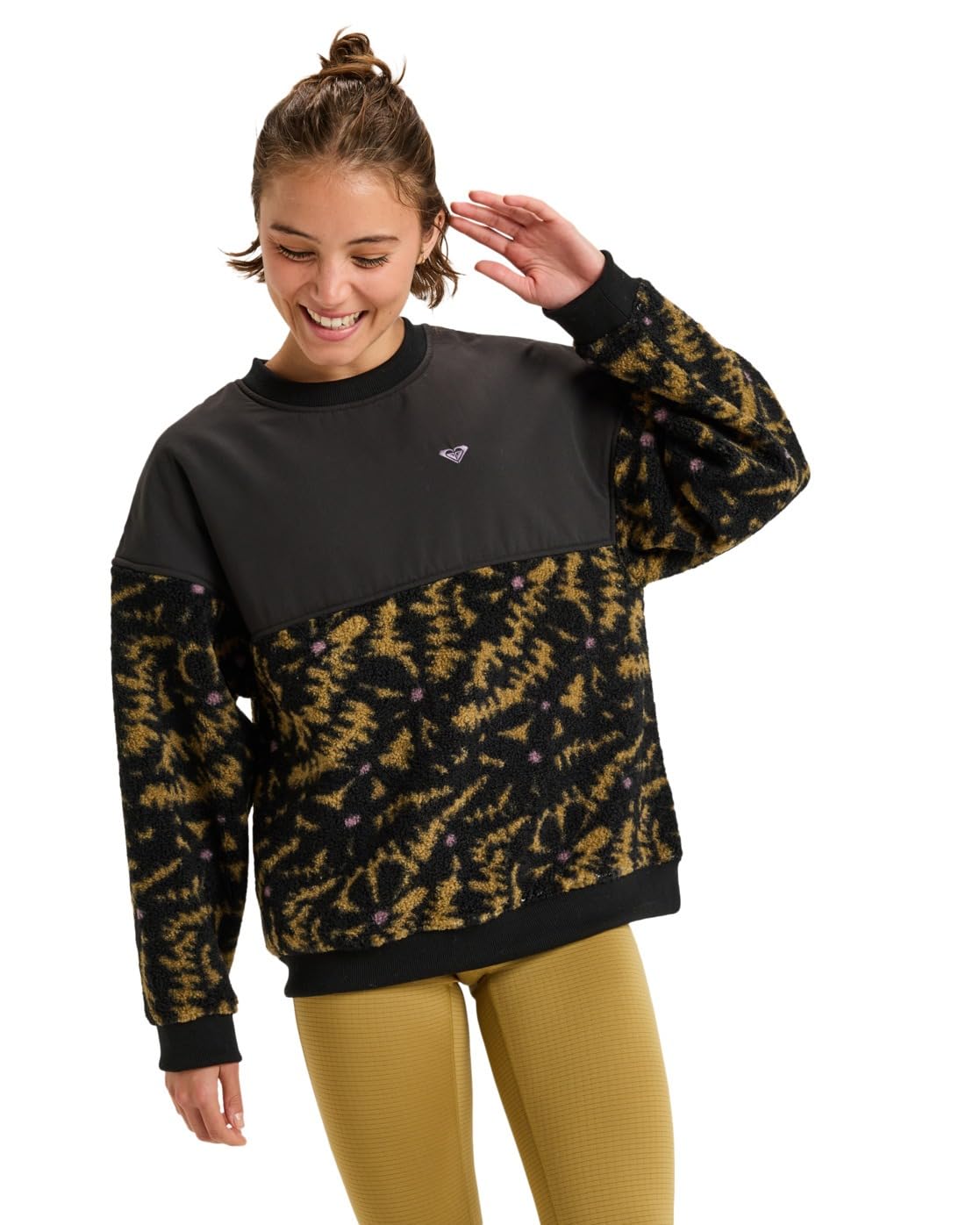 Roxy Waves Of Warmth Layered - Sport Polar Fleece - Women - Black