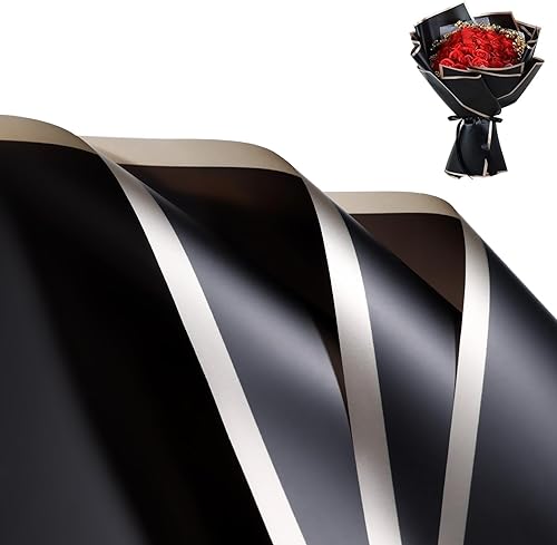 20 hojas de papel de regalo de flores con borde dorado, papel de regalo floral para manualidades, embalaje en caja de regalo, papel de regalo de