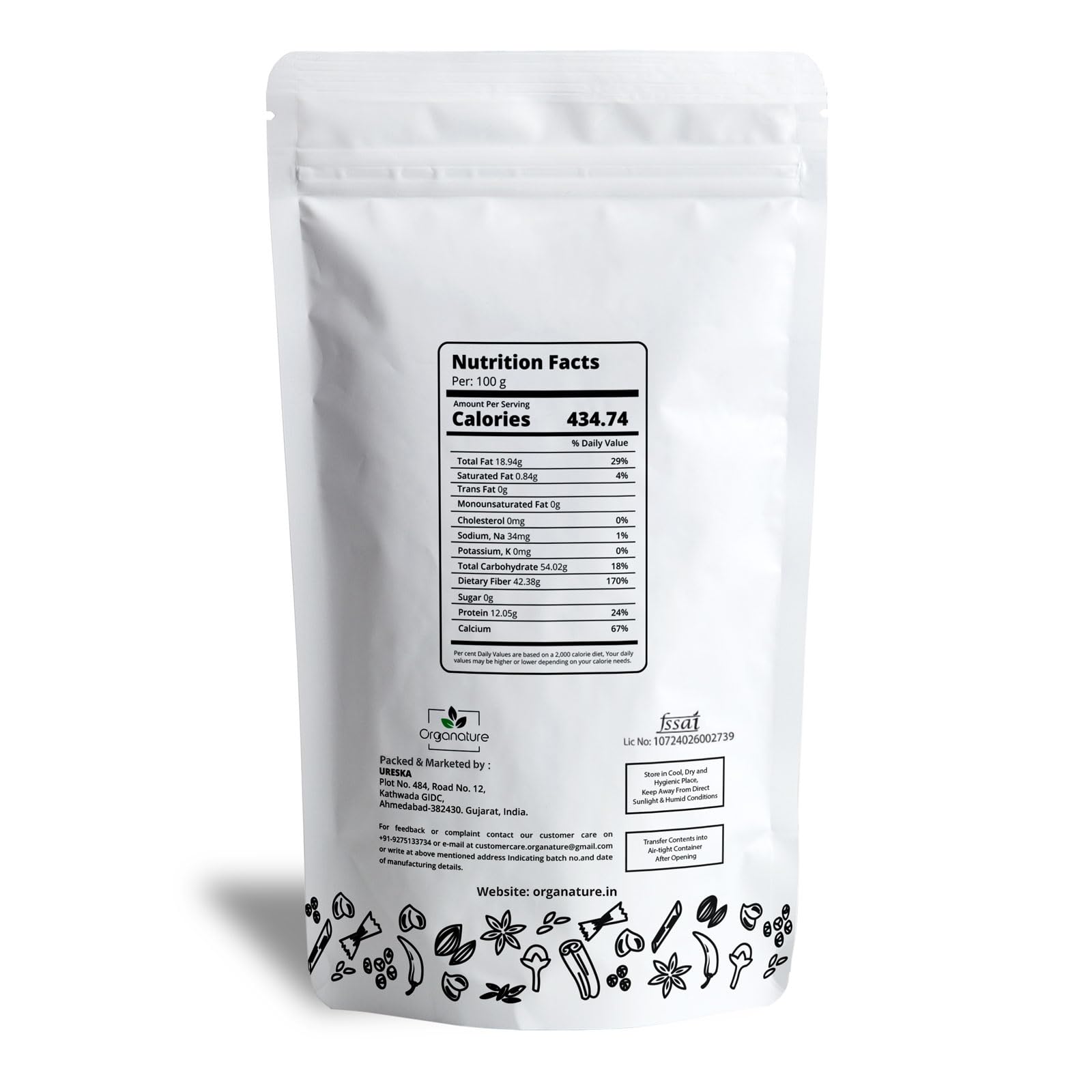 Organature Pure and Natural Coriander Seeds/Whole Dhaniya Seeds Indian Masala Pack of - (600 Grams) - Image 2 thumbnail