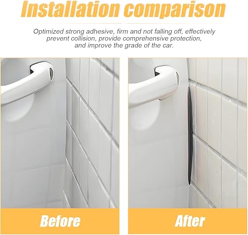 Miniatura 2 de 6 protectores de silicona para borde de puerta de automóvil, protector de colisión antiarañazos de 5.8 pulgadas, tira protectora autoadhesiva para