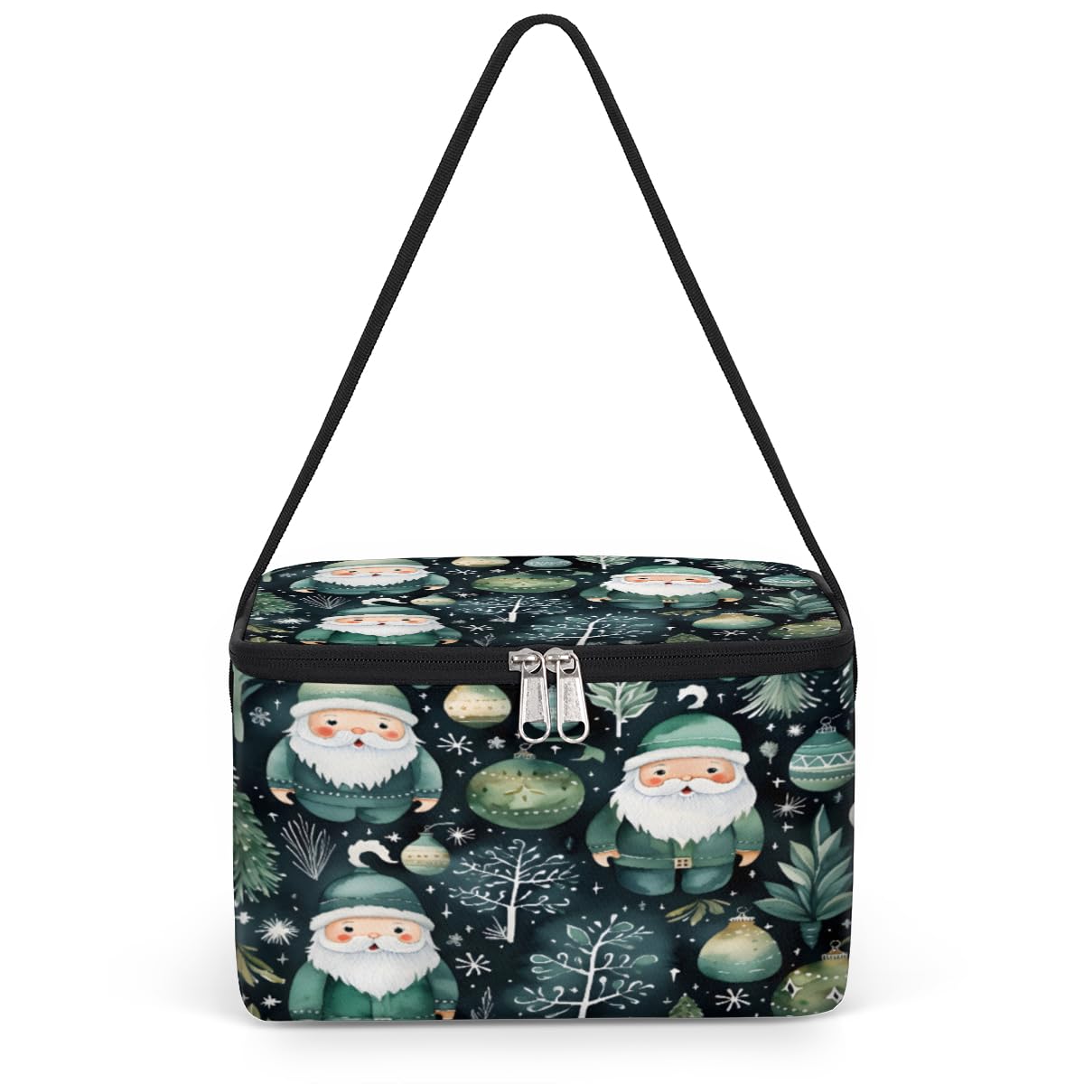 GzLeyigou Christmas Xmas Santa Claus Lunch Bags for Women Men 9 Cans, Hot & Cold Food Delivery Bag Insulated Grocery Bag Insulated Lunch Box Cooler Bag for Office Work Picnic Beach