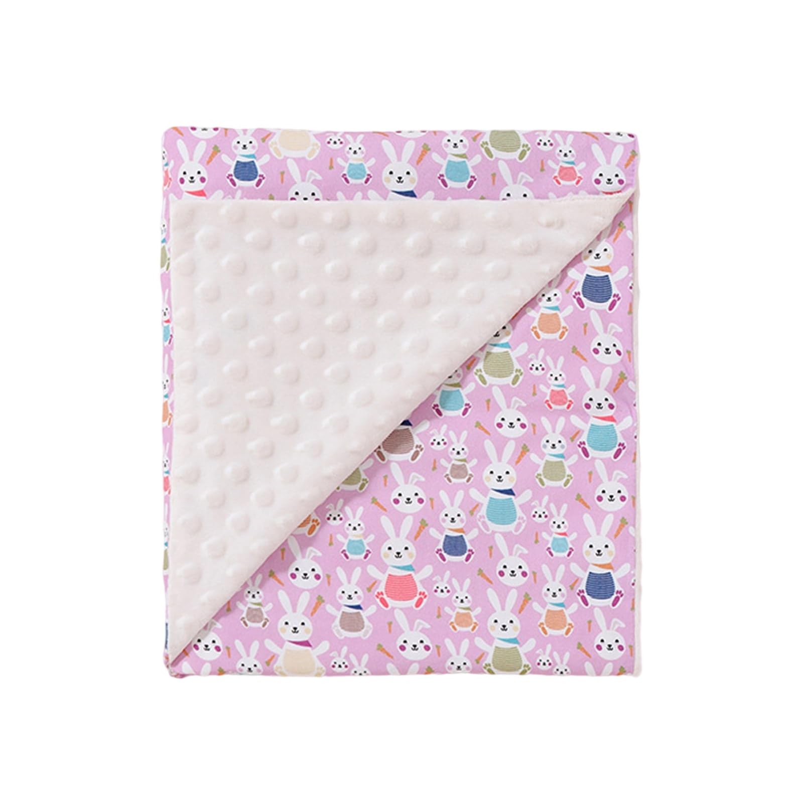 Xjdzineq Newborns Baby Blanket with Plush Dot, Bath Towel for Toddler Soft and Comfortable Swaddles Wrap with Dotted Backing Birth Girls