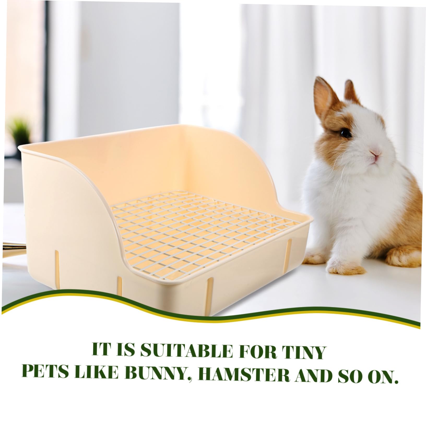 BESPORTBLE Vassoio per Lettiera per Conigli e Piccoli Animali Toilette per Gabbia Design Angolare Resistente Facile da Pulire