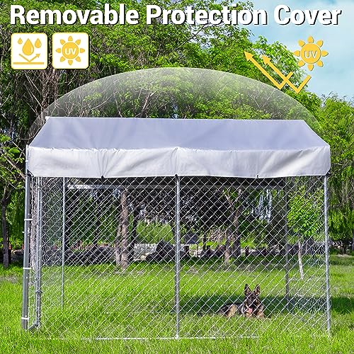 image for HITTITE Extra Large Outdoor Dog Kennel, Anti-Rust Dog Kennel Outside w