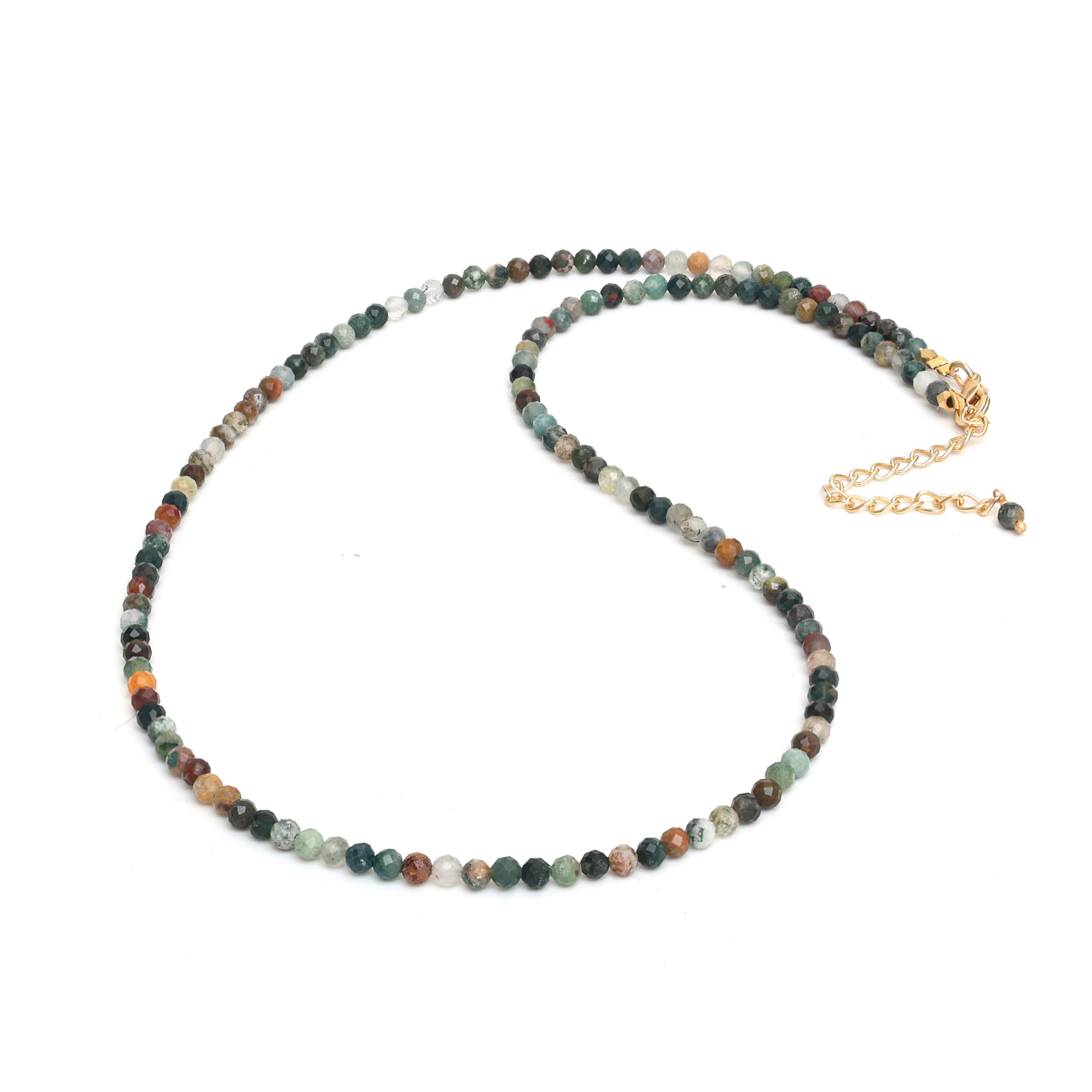 Gempires Natural Gemstone Beaded Necklace Handmade Crystal Jewelry Hypoallergenic 20 Inch Gold Plated Trendy Everyday Fashion Jewelry For Women