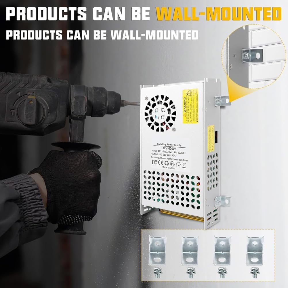 Fuente de Alimentación Conmutada de 12 V CC, 50 A, 600 W, Nueva Versión, Convertidor de 110 V CA A 12 V CC, Transformador, Adaptador SMPS.