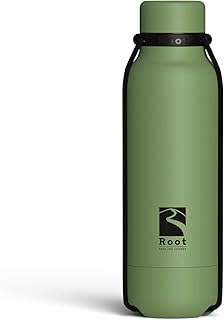 Root FTC Bottiglia Termica Acciaio Inox Doppia Parete, Tappo Anti Goccia, Fondello Anti Urto Corde Elastiche 530 ml, 700 ml e 940 ml - Calde(20h)/Fredde(24h)