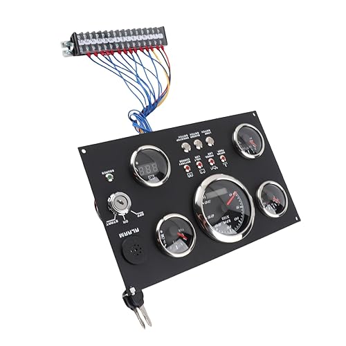 Miniatura 7 de Juego de medidores de tablero 5 en 1, IP67, impermeable, medidor digital, motor, rpm, nivel de combustible, presión de aceite, temperatura del agua,