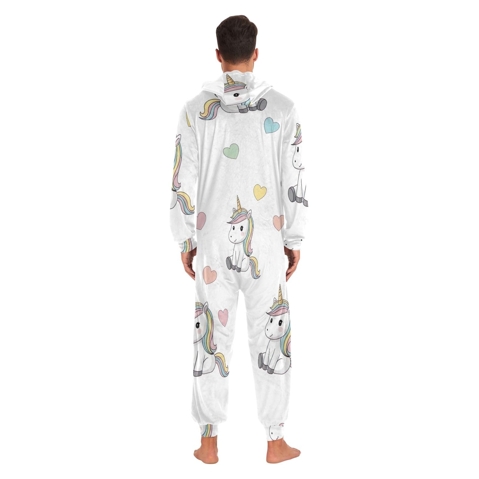Niedliches pastellfarbenes Einhorn-Kostüm für Erwachsene und Damen, lustiges einteiliges Kostüm, Nachtwäsche, niedliche pastellfarbene Einhörner, L