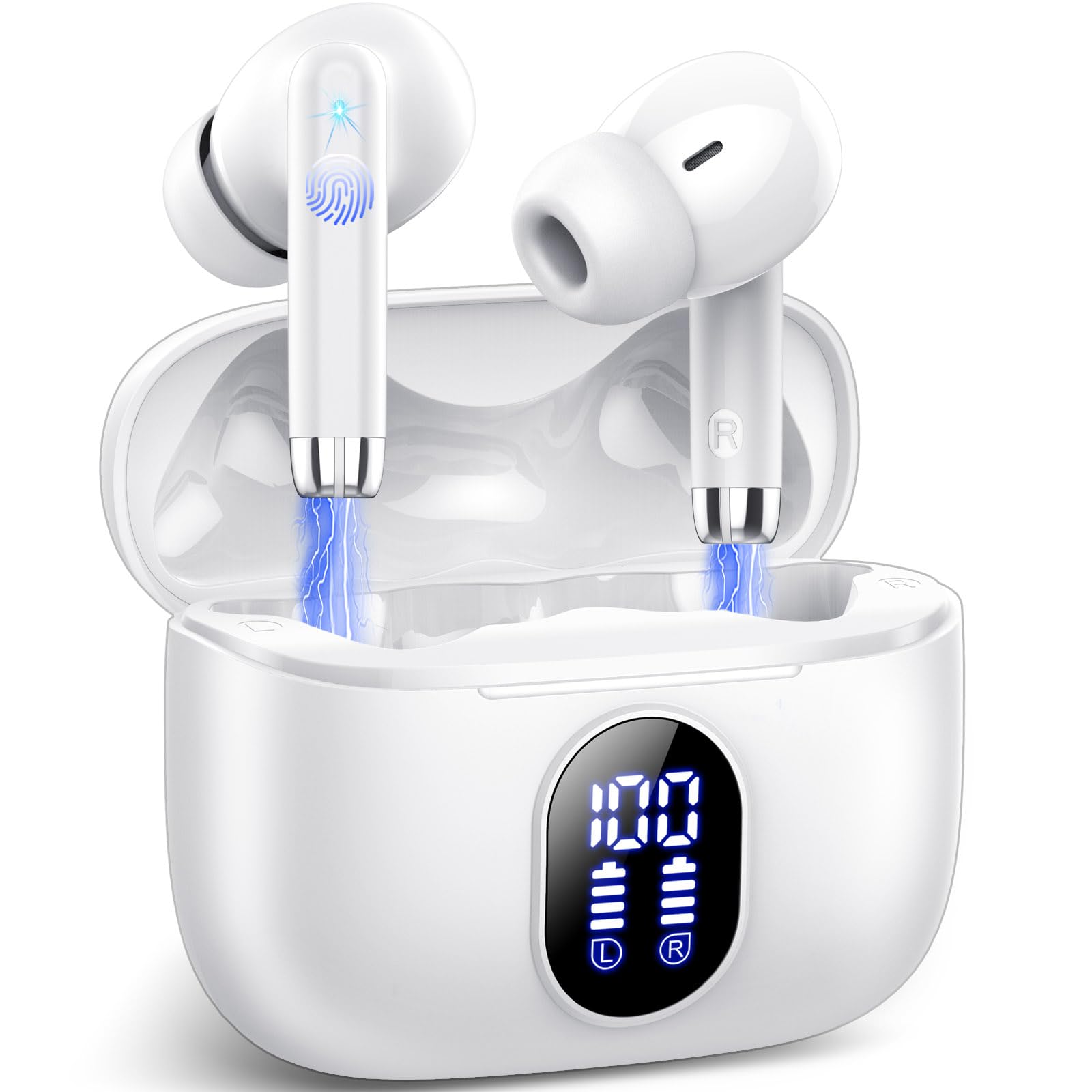 QXQ Bluetooth Kopfhörer, Neue Kopfhörer Kabellos Sport In Ear Bluetooth 5.4 Headphones mit 4 Mics, 40 Std Kabellose Kopfhörer Tiefer Bass, Noise Cancelling Earbuds Kompatibel Android iOS