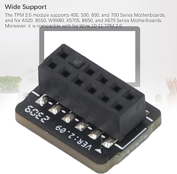 TPM SPI Module, DDR4 Compatible, 12Pin, for Wins 10 11, 400 500 600 700 Series Motherboards, A520 B550 WRX80 X570S B650 Motherboards, Infineon 9670