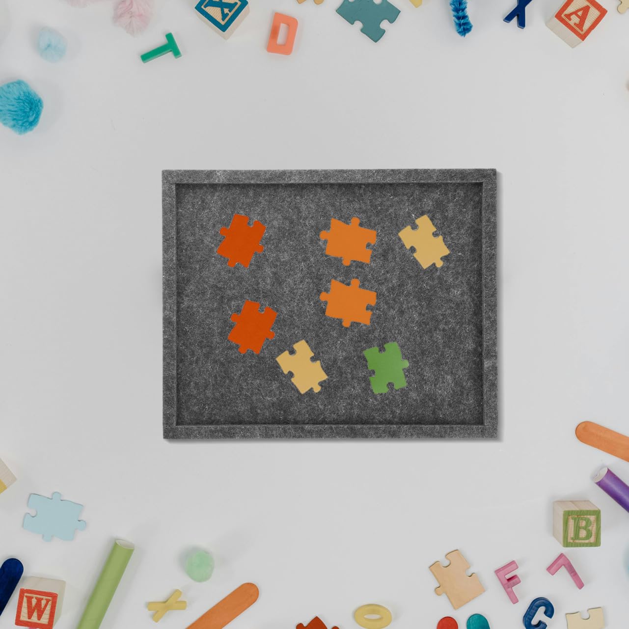 Trieur de Pièces de Puzzle Empilable en Feutre, Lot de 6 | Grosse Capacité, Usage Maison ou Voyage, pour Garçon et Filles et Adultes, Compatible Blocs et Jouets