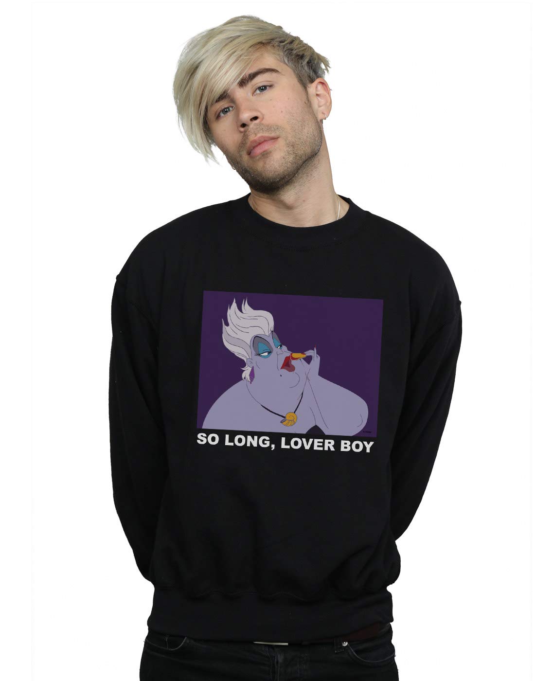 Disney Men's The Little Mermaid Ursula Lover Boy Sweatshirt Black X-Large