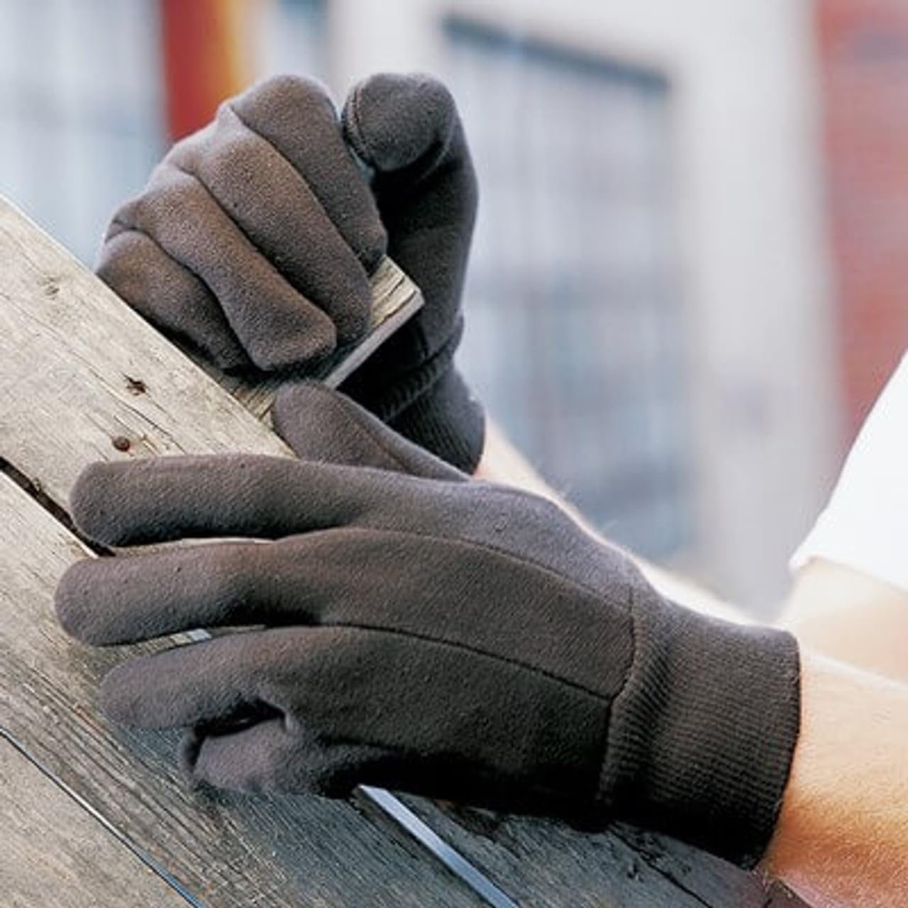ATERET 36 Paar braune Jersey-Arbeitshandschuhe, vielseitig, leicht, langlebig, bequem