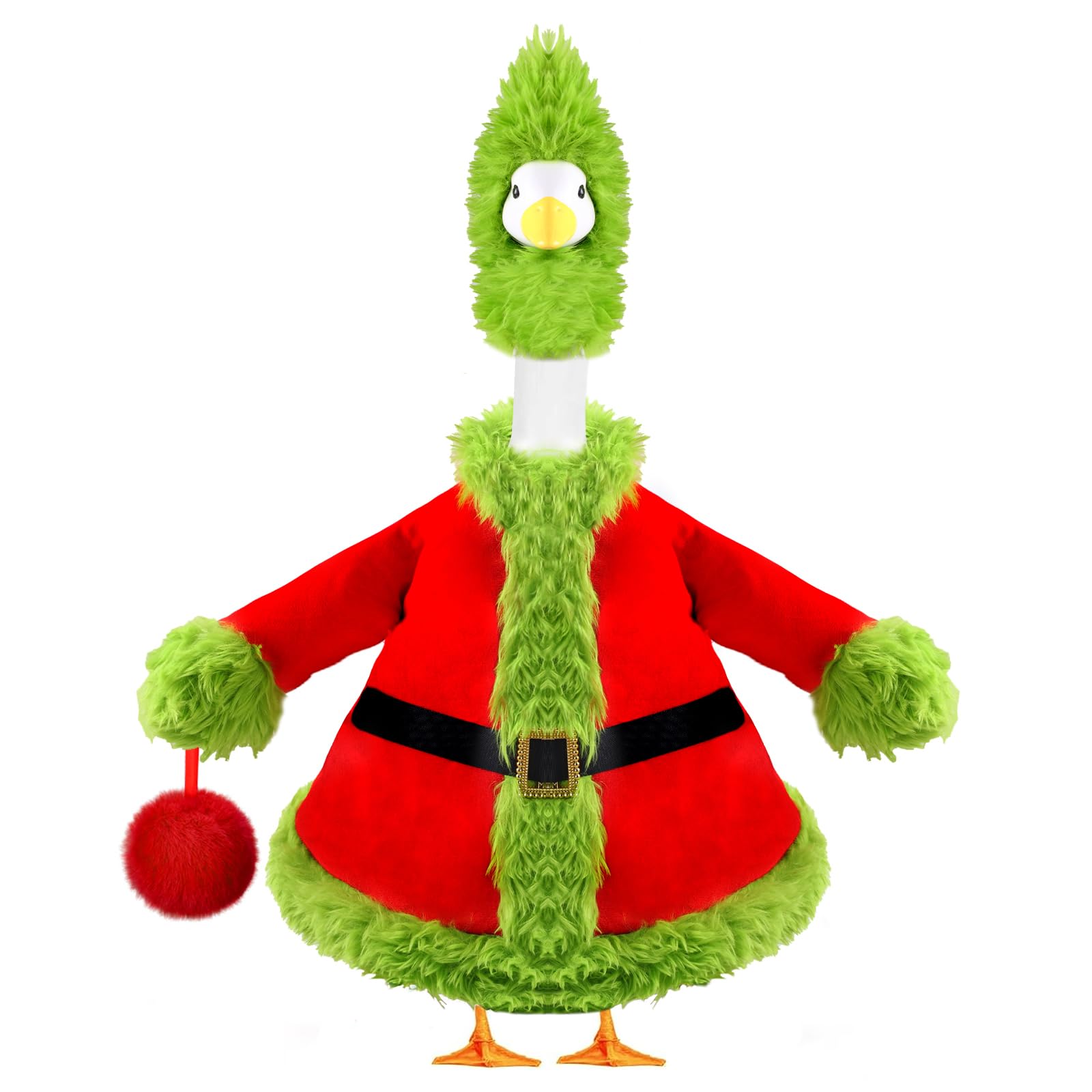 Christmas Winter Goose Outfit for 23" Porch Goose Holiday Red Green Cloths Costume Xmas Winter Outdoor Garden Patio Yard Lawn Art Decoration