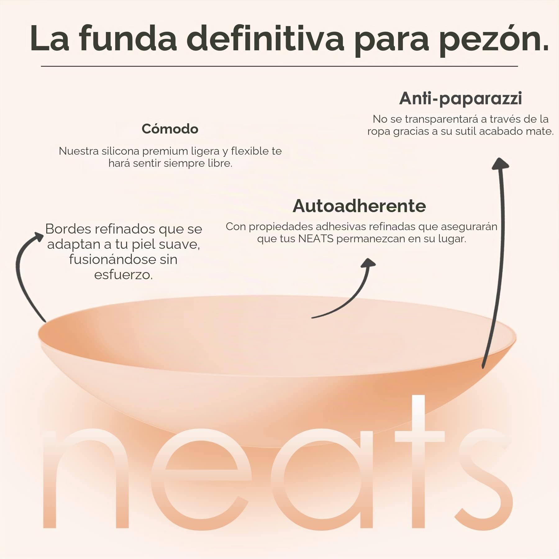 NEATS Cubrezpezones para Mujer, Reutilizables e Hipoalergénicos con Adhesivo (2 Sets)