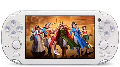 CZT Handheld Game Console - 4.3 inch Double Joystick, 8GB, 2200 Retro Games, Arcade, Multiple Emulator, Mini Portable Game Player, MP3/4, TV Out - Gifts for Children/Men (White)