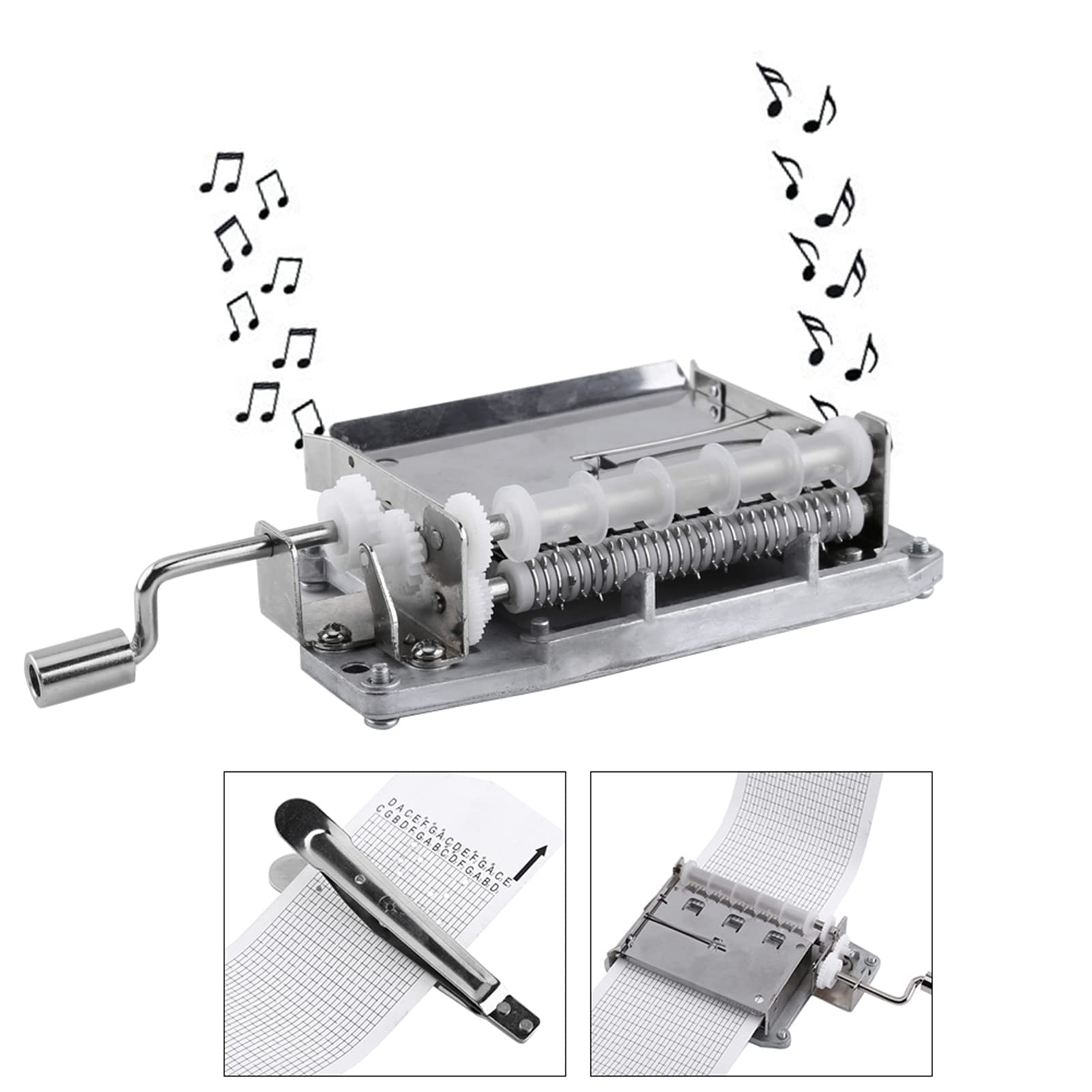 30 Nota fai da te Music Box Tune Music Box della manovella Set Movimento gratuita pugile e 3 strisce carta dei pc