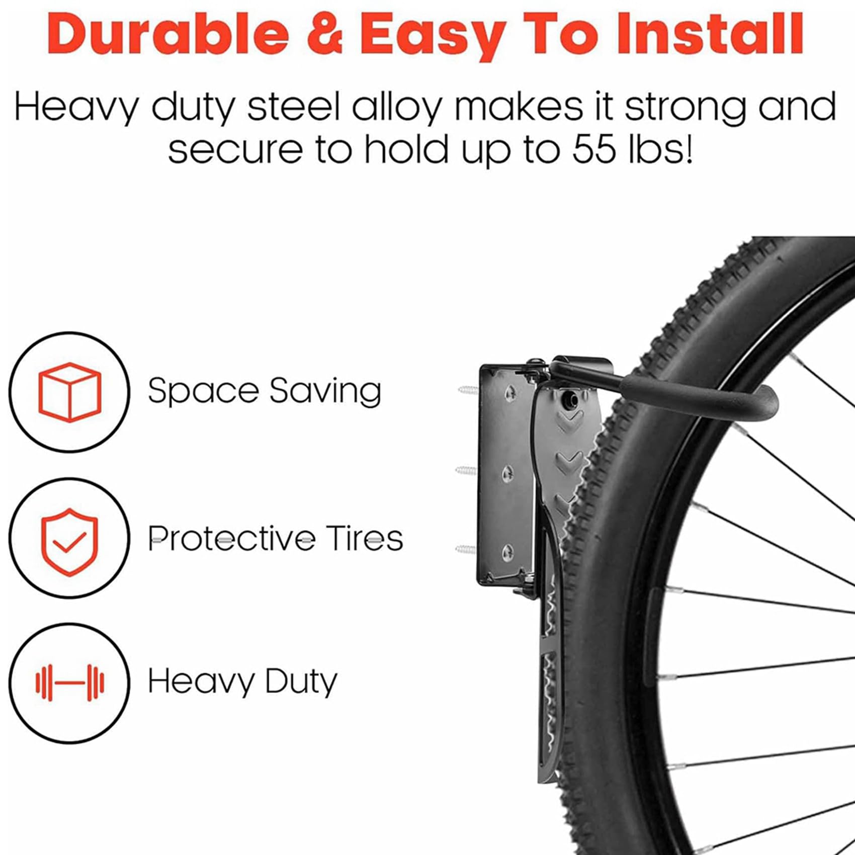 Pack de 6 soportes giratorios para bicicletas de garaje, montaje en pared, colgadores de bicicletas para garaje, soporte para bicicletas, soporte vertical para bicicletas