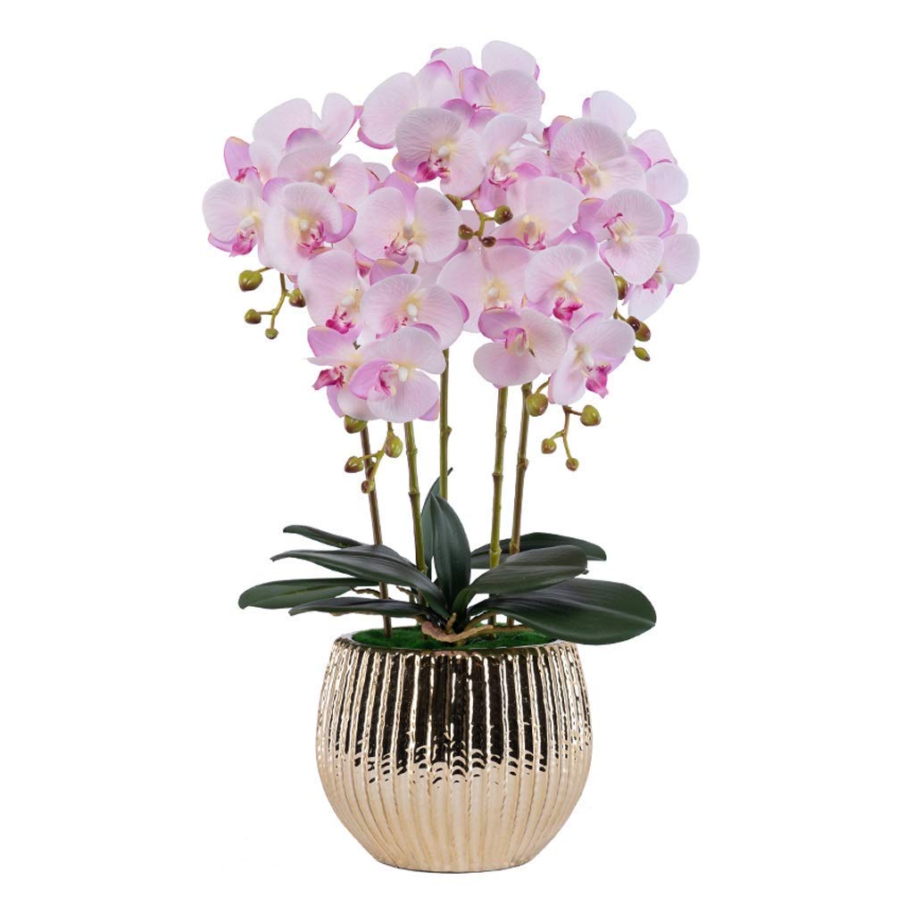 Ensemble de fleurs artificielles avec pot grande orchidée vase