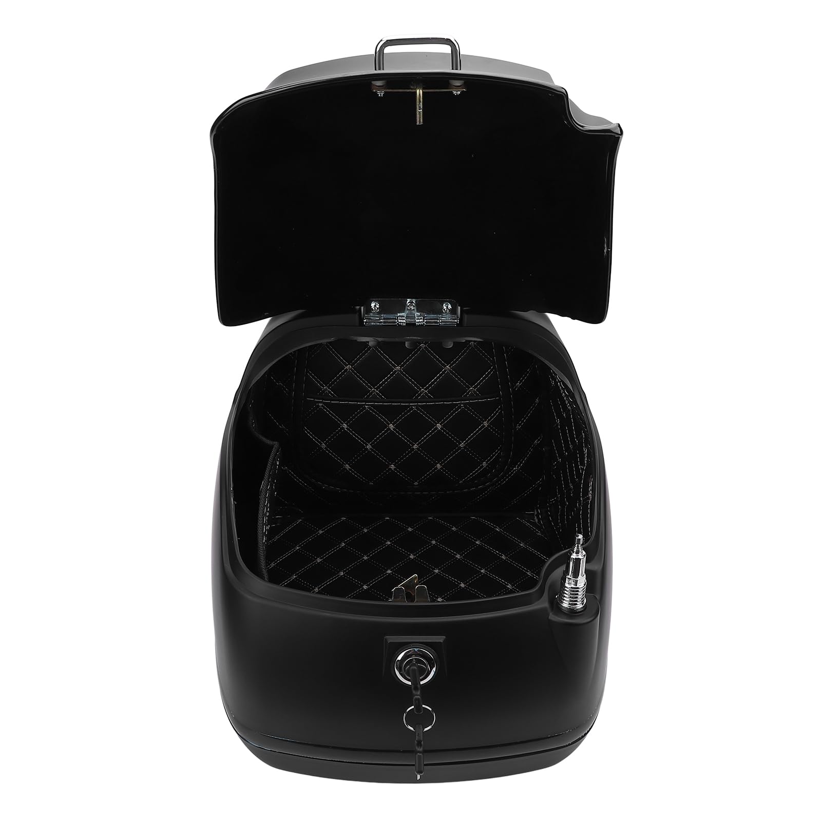Top Case Moto 38L Rétro Haute Résistance Grand Top Case Moto 38L Rangement Rétro pour Scooters, Motos et Vélos Électriques Moteur (Black)
