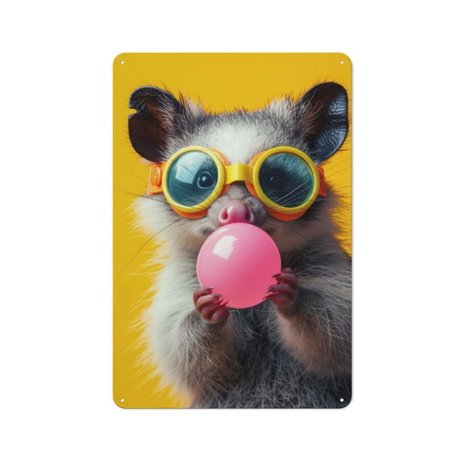 Junmoney Possum Bubblegum Retro Metal Wall Decor 30X20cm, Metal Wall Art Sign For Living Room, Hallway, Kitchen Or Cafe